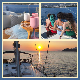 Enchanting sunset on a sailing yacht from Bar, One day charter, Montenegro, Bar