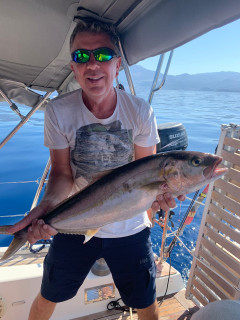 Fishing from sailing yacht, Рыбалка, Черногория, Луштица