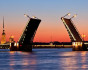 White nights. Raising bridges. boat Van Gogh, One day charter, Russia, Saint-Petersburg