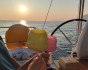 Enchanting sunset on a sailing yacht from Bar, One day charter, Montenegro, Bar
