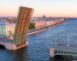 White nights. Raising bridges. boat Van Gogh, One day charter, Russia, Saint-Petersburg