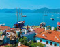 Beautiful small country on a big sailing yacht, Cruise, Montenegro, Lustica